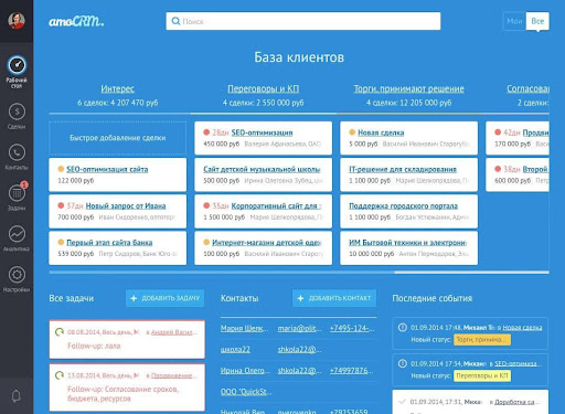 Рабочий стол amoCRM